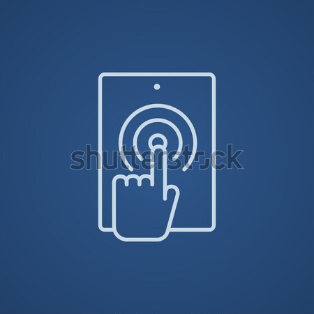 Touch mark in mobile phone thin line icon Stock photo © RAStudio