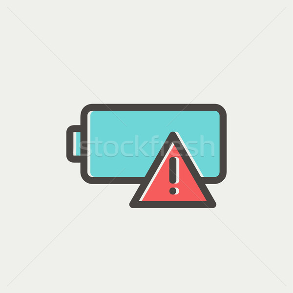 Empty battery thin line icon Stock photo © RAStudio