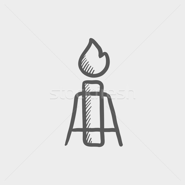 Candle with holder sketch icon Stock photo © RAStudio