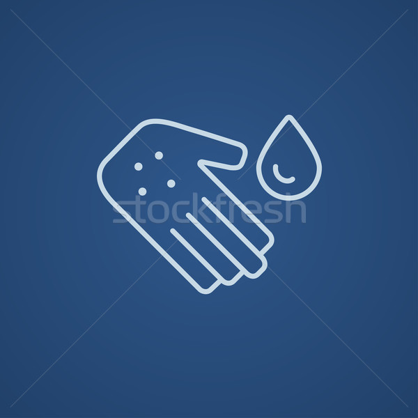 Hand with microbes line icon. Stock photo © RAStudio