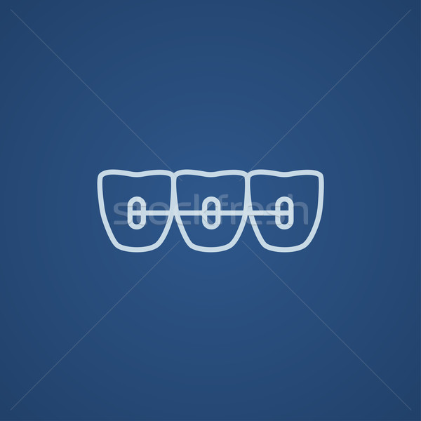 Ortodontyczne szelki line ikona internetowych komórkowych Zdjęcia stock © RAStudio
