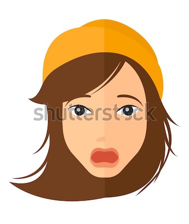 Vrouw uit tong vector ontwerp illustratie Stockfoto © RAStudio