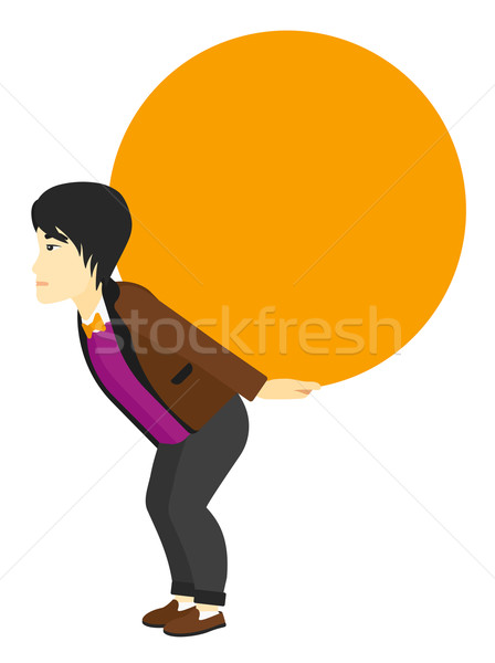 Man carrying big ball. Stock photo © RAStudio