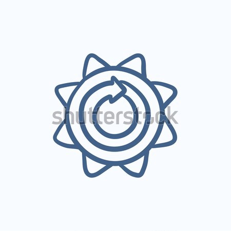 Sun with round arrow line icon. Stock photo © RAStudio