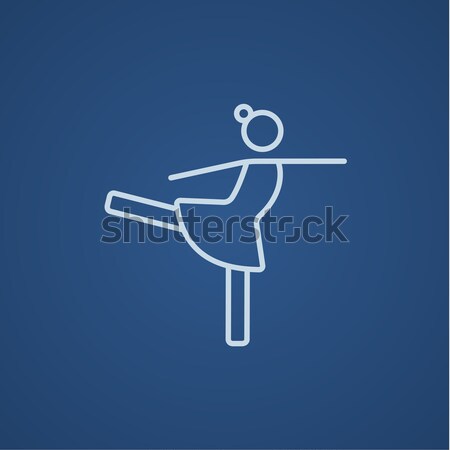 Kobiet rysunku łyżwiarz line ikona Zdjęcia stock © RAStudio