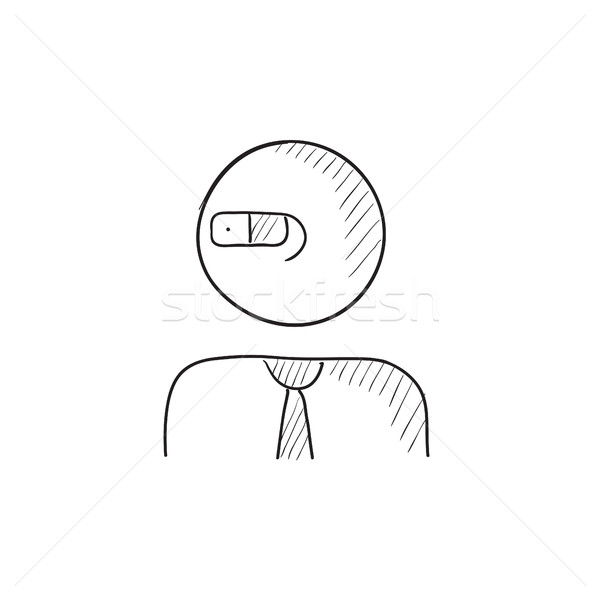 Man in augmented reality glasses sketch icon. Stock photo © RAStudio