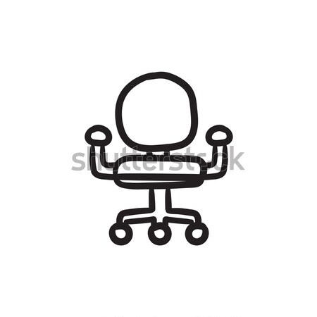 Stock photo: Office chair sketch icon.