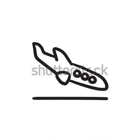 Landing aircraft sketch icon. Stock photo © RAStudio