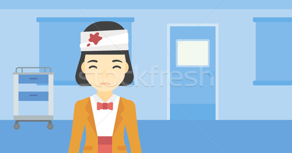 Woman with injured head vector illustration. Stock photo © RAStudio