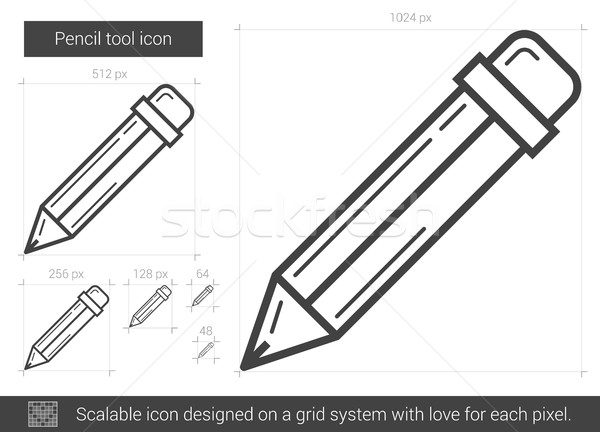 Pencil tool line icon. Stock photo © RAStudio