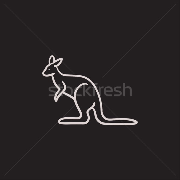 袋鼠 素描 圖標 向量 孤立 手工繪製 商業照片 © RAStudio