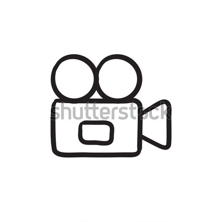 Videokamera Skizze Symbol Vektor isoliert Hand gezeichnet Stock foto © RAStudio