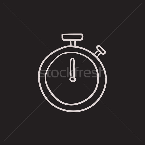 Stopwatch schets icon vector geïsoleerd Stockfoto © RAStudio