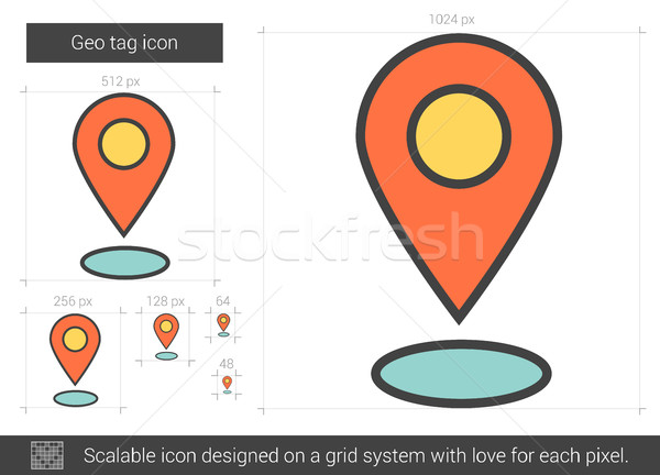 Geo tag line icon. Stock photo © RAStudio