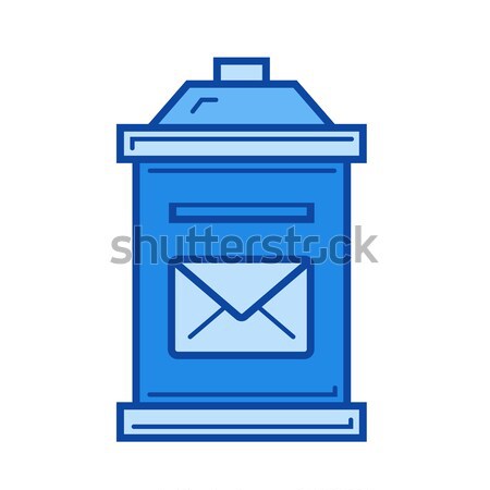 Stock foto: Briefkasten · line · Symbol · Vektor · isoliert · weiß