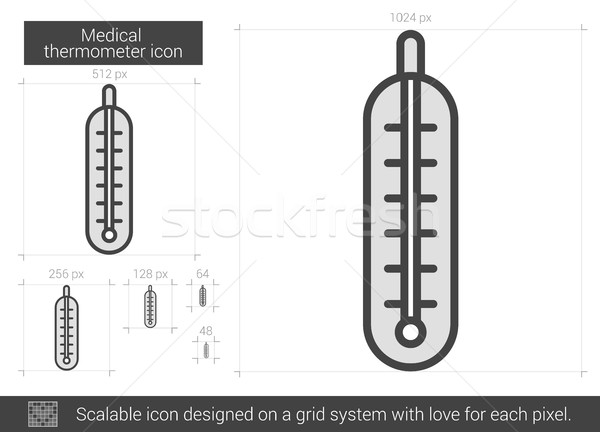 Medical termometru linie icoană vector izolat Imagine de stoc © RAStudio