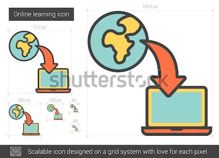 Online learning line icon. Stock photo © RAStudio