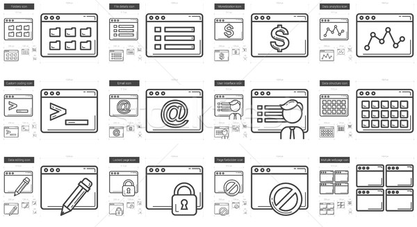 Application line icon set. Stock photo © RAStudio