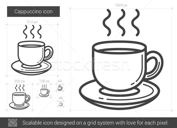 Cappuccino line Symbol Vektor isoliert weiß Stock foto © RAStudio