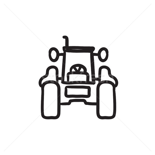 Stock photo: Tractor sketch icon.