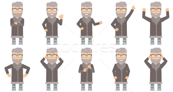 Stock photo: Vector set of north man characters.