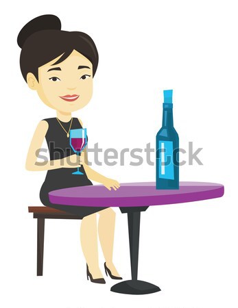 Mann trinken Wein Restaurant genießen Sitzung Stock foto © RAStudio