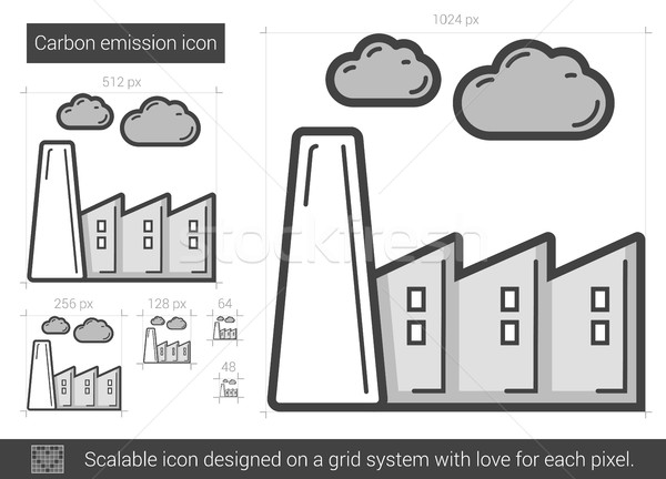 Stock foto: Kohlenstoff · Emission · line · Symbol · Vektor · isoliert