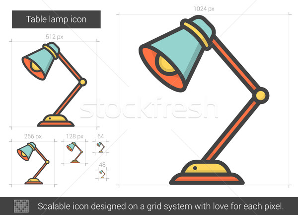 Table lamp line icon. Stock photo © RAStudio