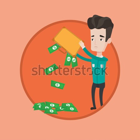 Bankrupt shaking out money from his briefcase. Stock photo © RAStudio