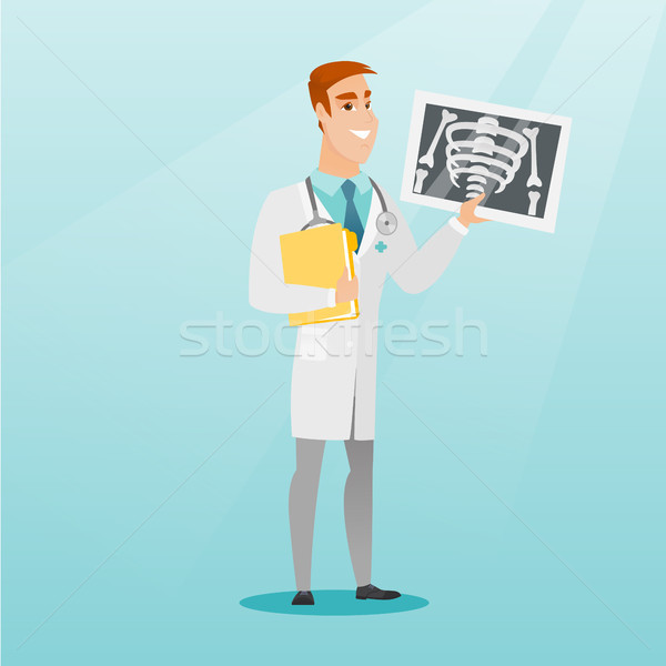 Doctor examining a radiograph vector illustration. Stock photo © RAStudio