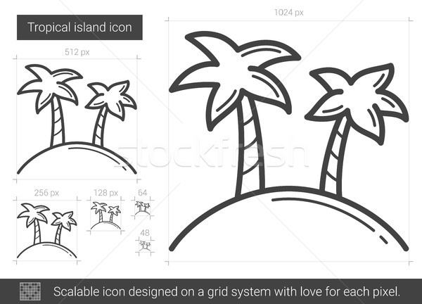 Tropical island hat ikon vektör yalıtılmış beyaz Stok fotoğraf © RAStudio