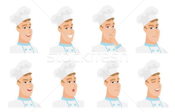 Vector set of chef-cooker characters. Stock photo © RAStudio