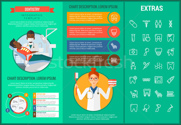 Odontología infografía plantilla elementos iconos personalizable Foto stock © RAStudio