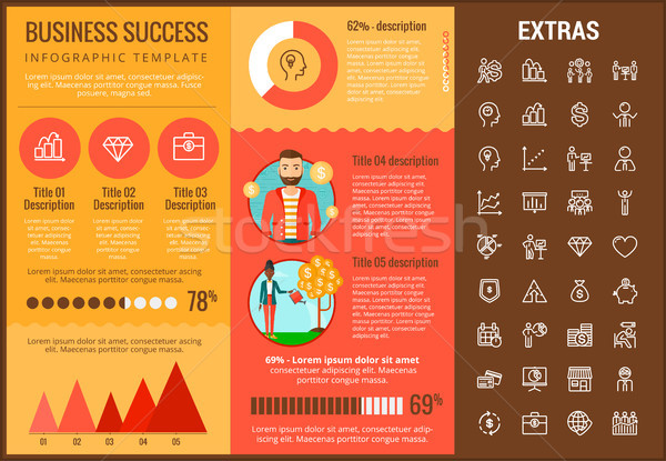 Business successo infografica modello elementi icone Foto d'archivio © RAStudio