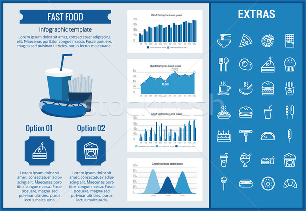 Fast food infografica modello elementi icone personalizzabile Foto d'archivio © RAStudio