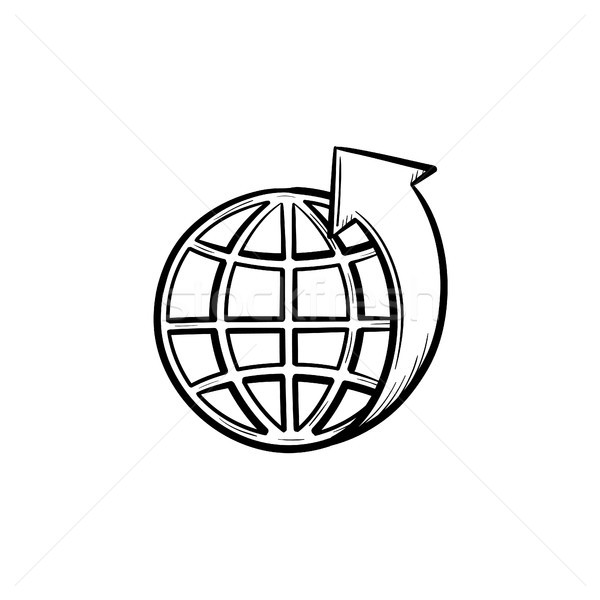 Dünya kroki ikon karalama Stok fotoğraf © RAStudio