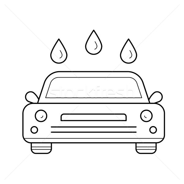 Lavado de coches línea icono vector aislado blanco Foto stock © RAStudio