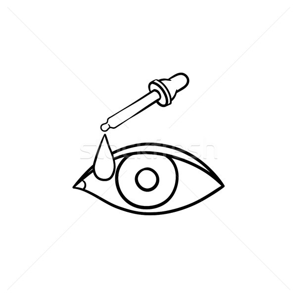 A pipette and eye hand drawn outline doodle icon. Stock photo © RAStudio