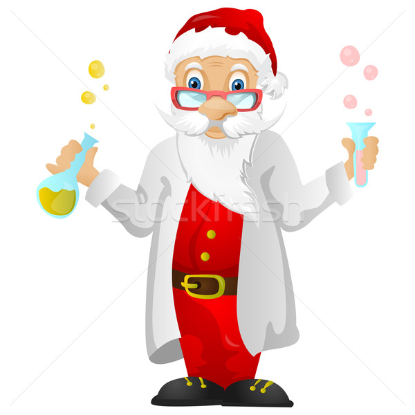 Foto stock: Papai · noel · isolado · cinza · gradiente · químico