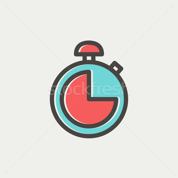 Stopwatch dun lijn icon web mobiele Stockfoto © RAStudio