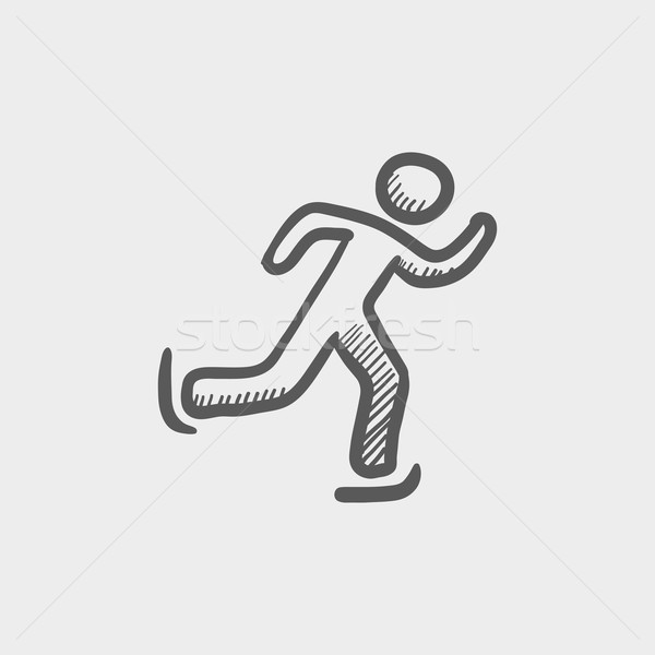 Running man sketch icon Stock photo © RAStudio