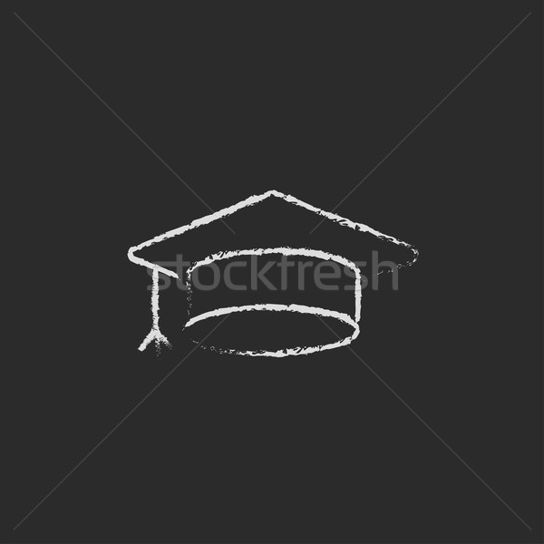 Graduation cap icon drawn in chalk. Stock photo © RAStudio