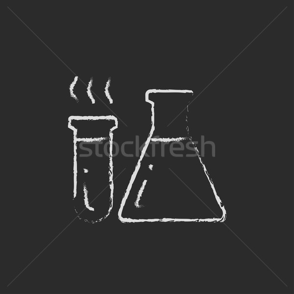 Laboratory equipment icon drawn in chalk. Stock photo © RAStudio