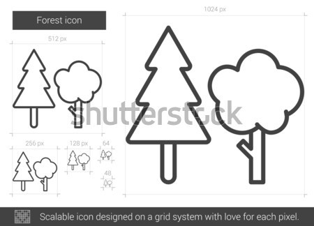Сток-фото: деревья · линия · икона · веб · мобильных · Инфографика