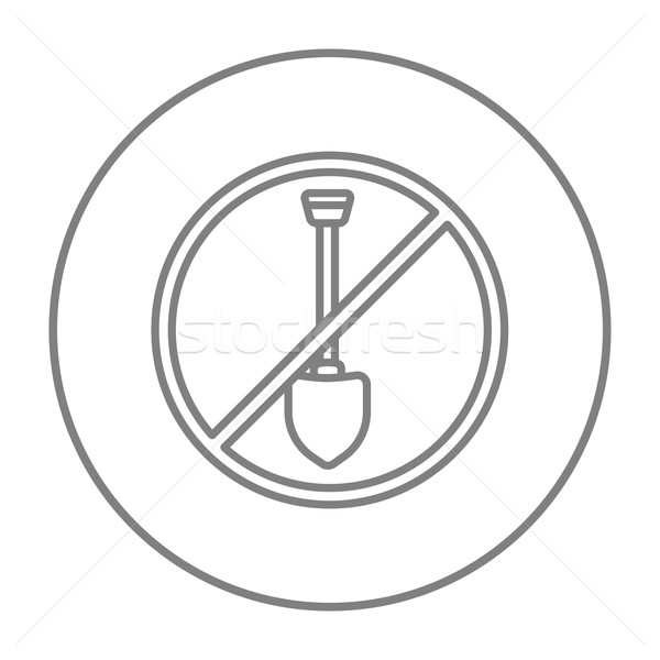 Pelle interdit signe ligne icône web Photo stock © RAStudio