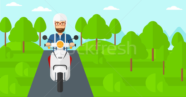 Man riding scooter. Stock photo © RAStudio