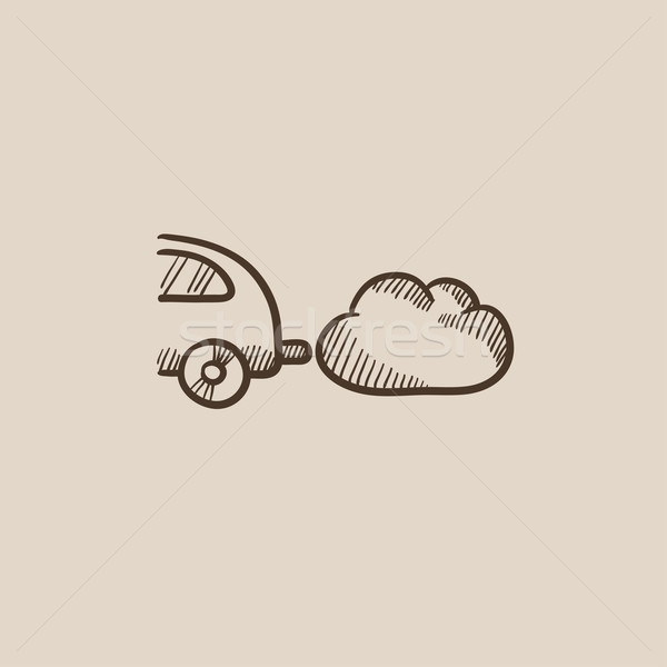 Car spewing polluting exhaust sketch icon. Stock photo © RAStudio