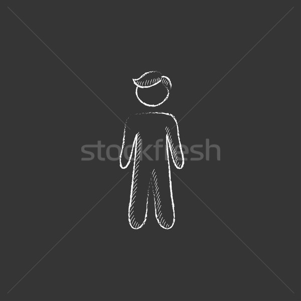 Businessman standing. Drawn in chalk icon. Stock photo © RAStudio