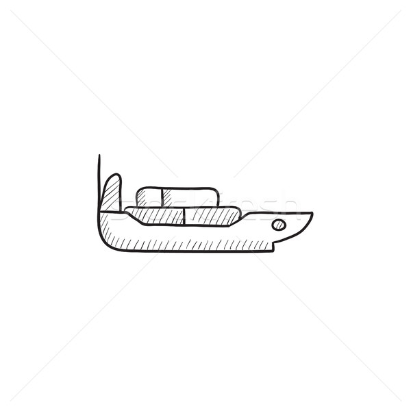 Vracht containerschip schets icon vector geïsoleerd Stockfoto © RAStudio