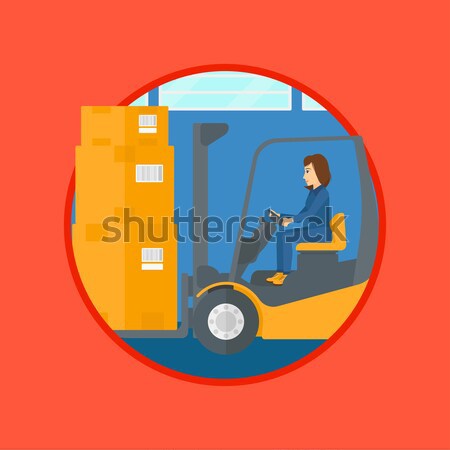 Entrepôt travailleur déplacement charger camion [[stock_photo]] © RAStudio